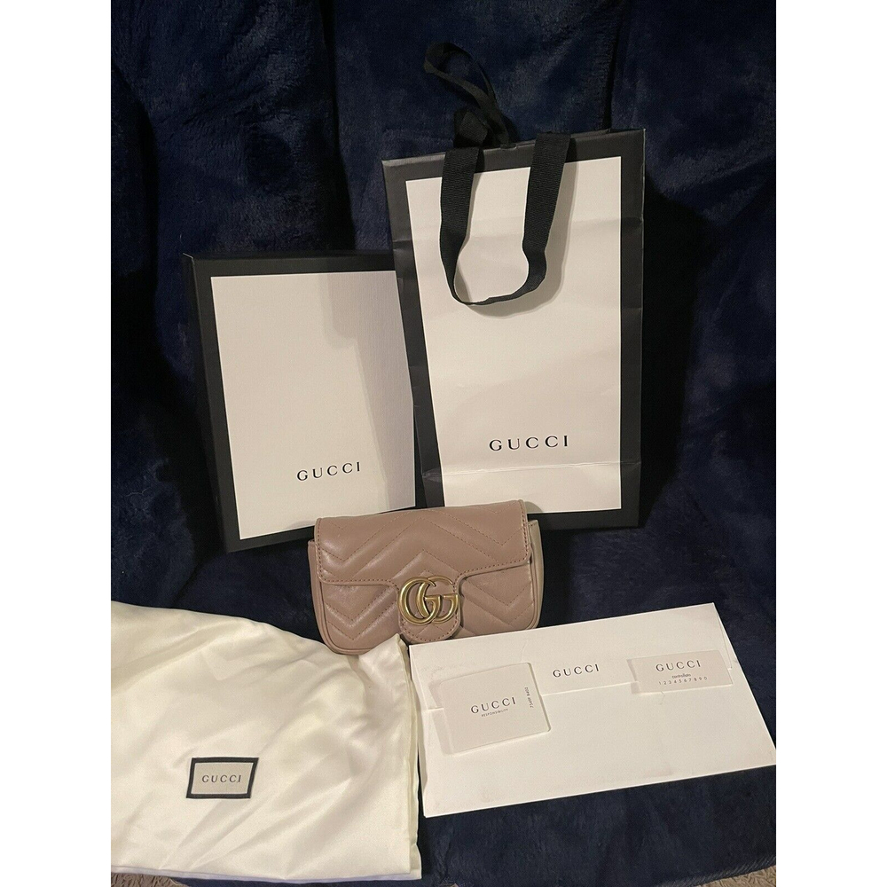 Gucci GG Marmont Matelasse Crossbody Mini Leather Bag Authentic